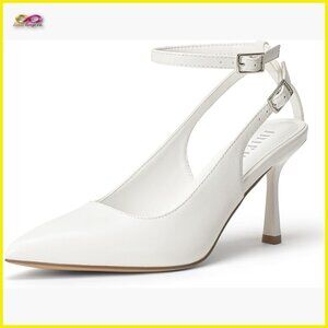 Slingback Heels Pointed Toe Ankle Strap Stiletto Pumps Elegant Chic Wedding Prom